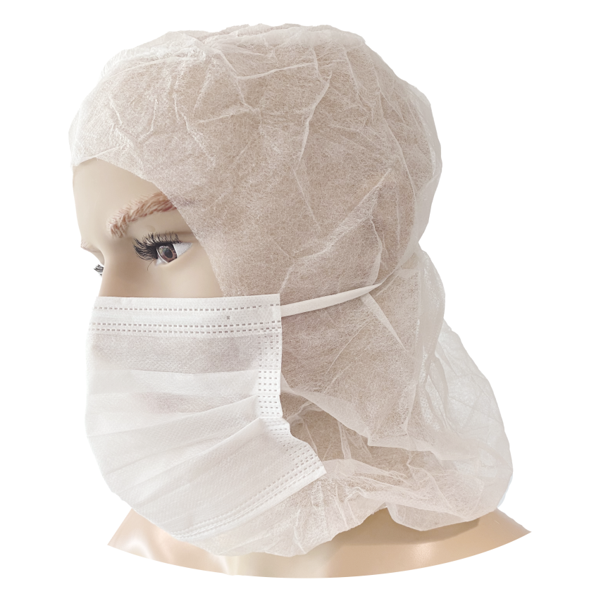 55-601 Disposable Astro Cap met mondmasker PP wit
