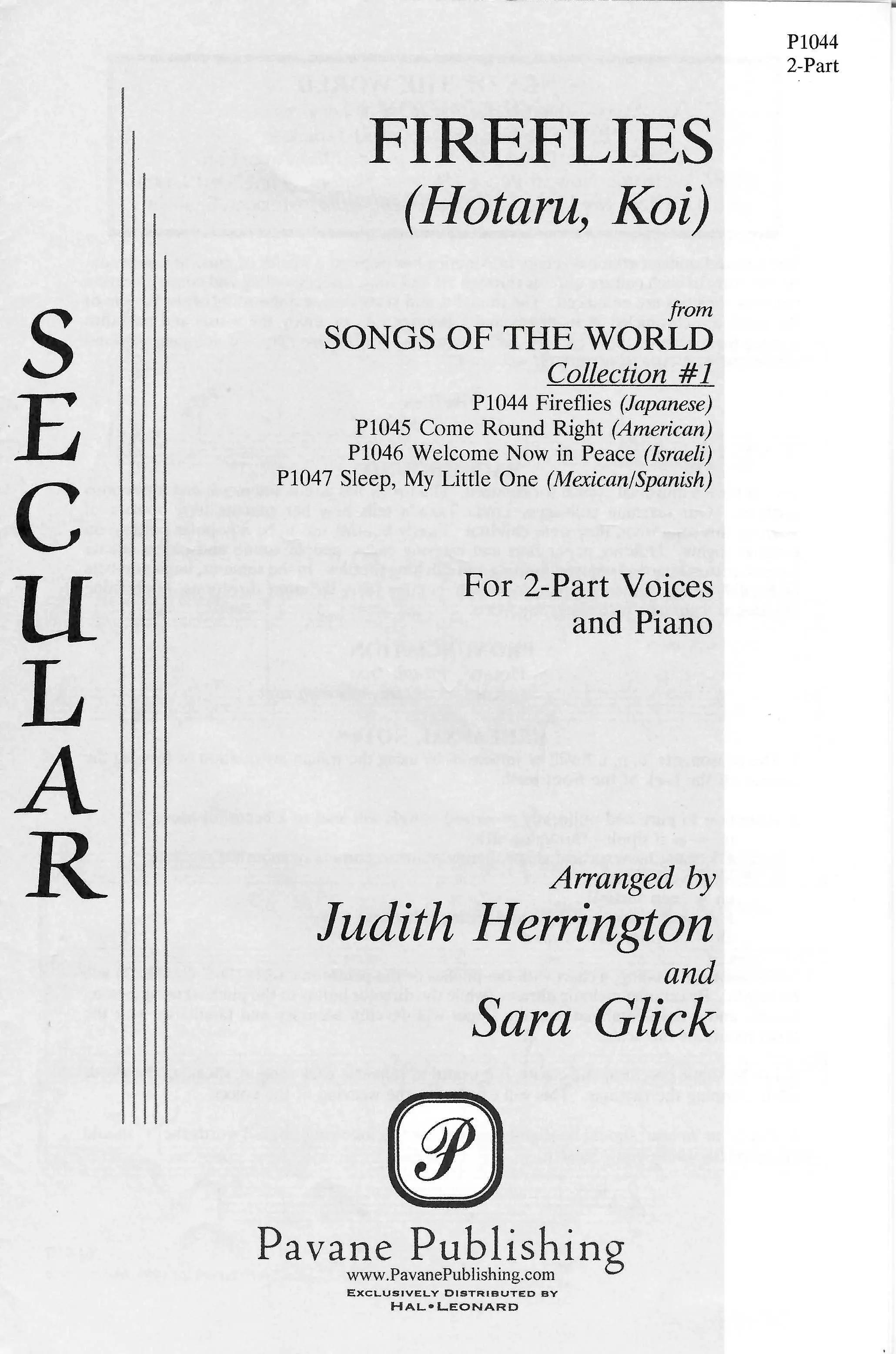Fireflies 2 part treble choral score pavane publishing