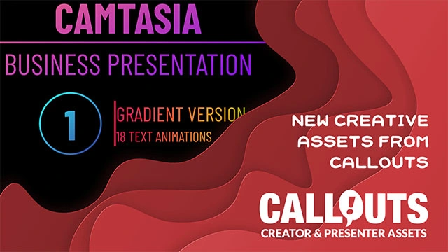 New Camtasia Templates: “Business Presentation – Gradients”, Papercut Backgrounds, Rock Music, and more