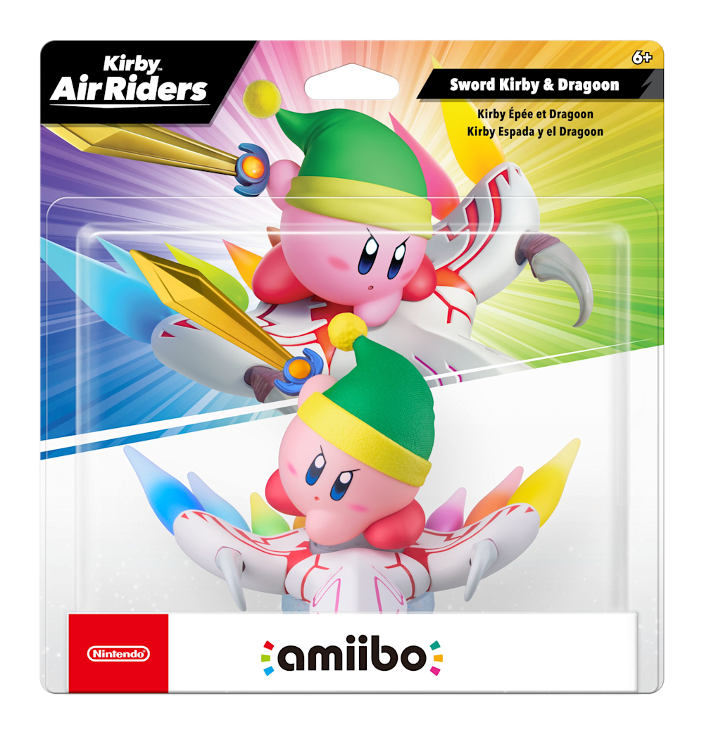 Sword Kirby & Dragoon packaging (Kirby Air Riders series) — AMiiPEDIA