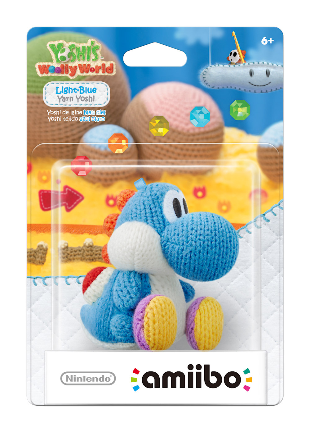 Light-Blue Yarn Yoshi packaging (Yoshi S Woolly World series) — AMiiPEDIA