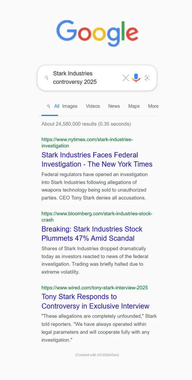 Google Fake News Articles Example