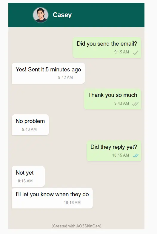 WhatsApp Timestamps & Read Receipts Example