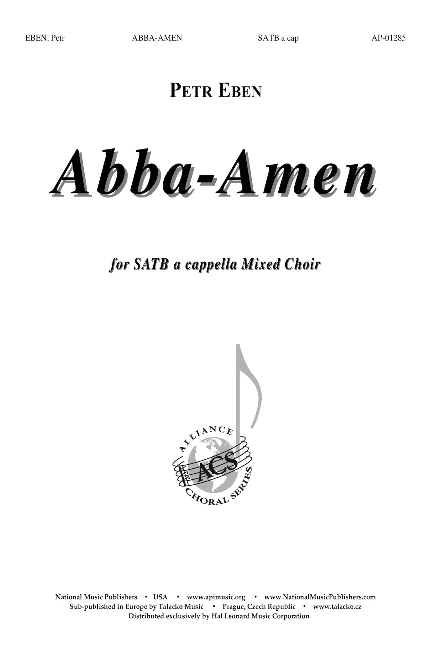 Abba Amen Satb A Cap Satb