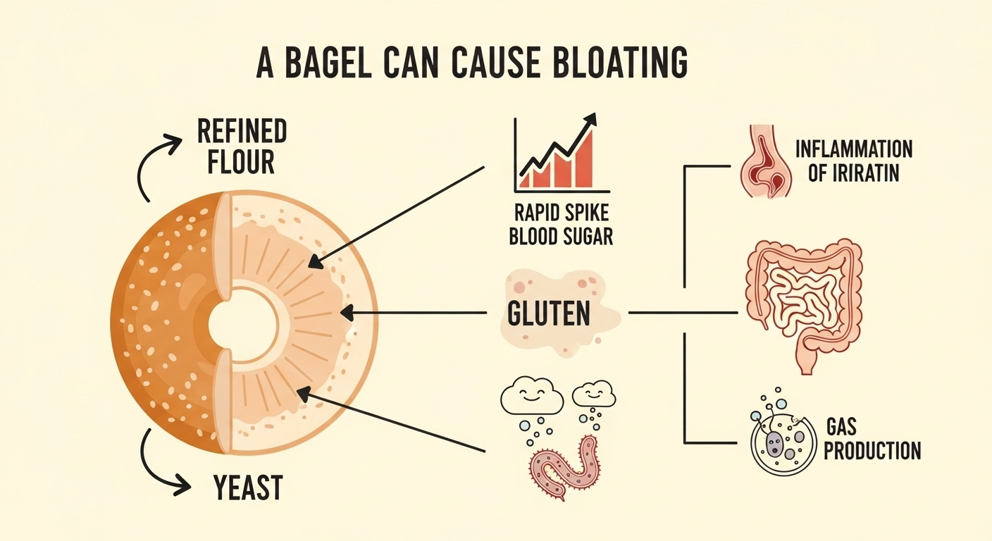 Resolve Feeling Bloated After Eating a Bagel 1