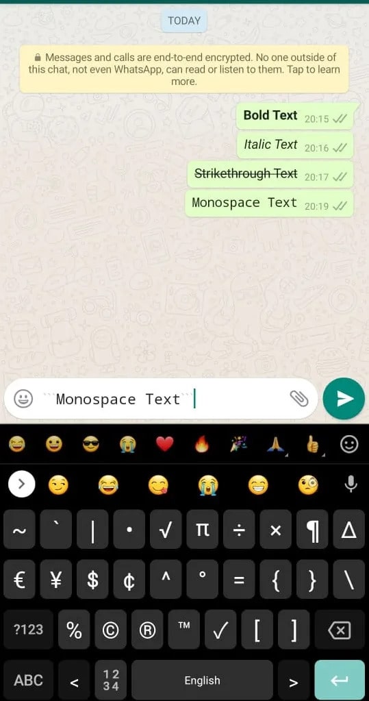 Bold text in whatsapp