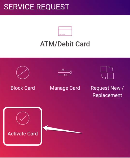 Activate Card option