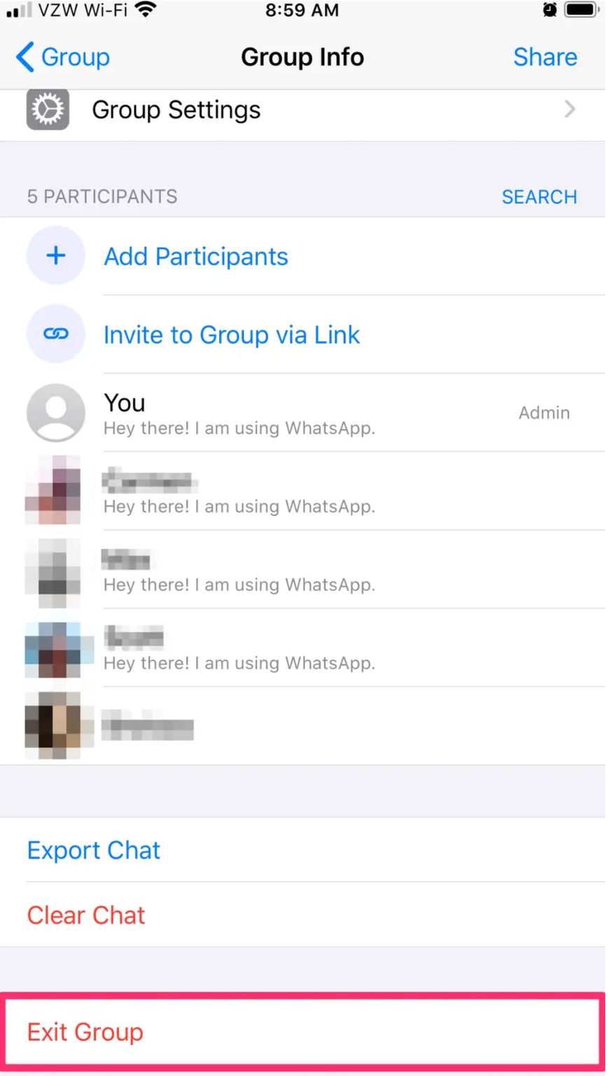 Whatsapp Group Setting