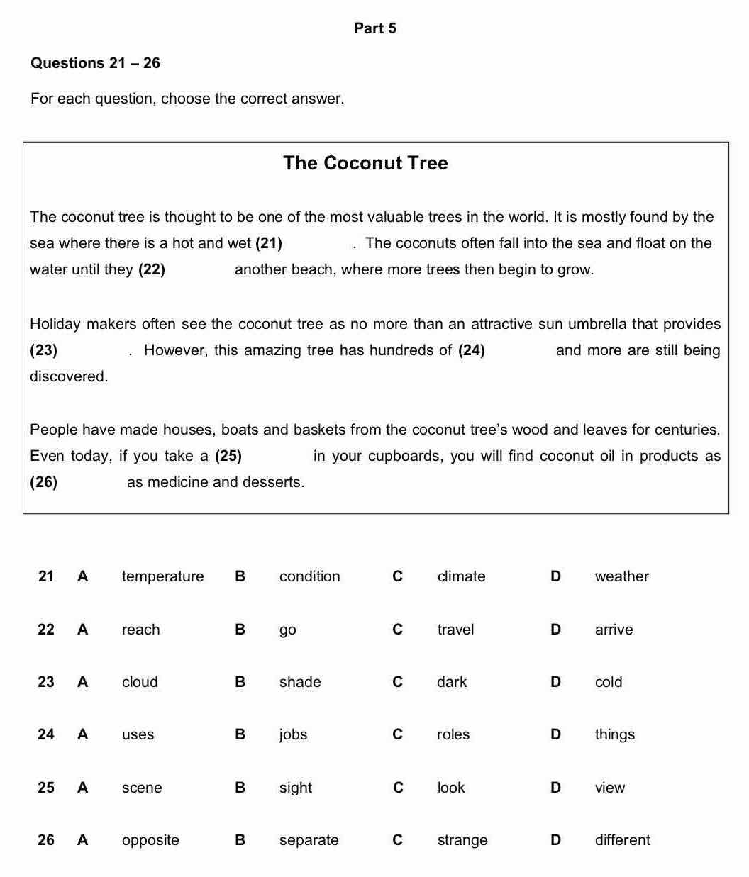 Ejercicios de inglés para el nivel B1