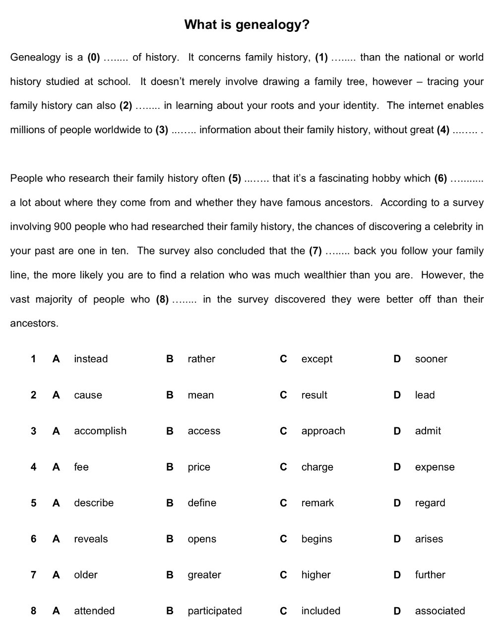 paraphrasing exercises fce with key pdf
