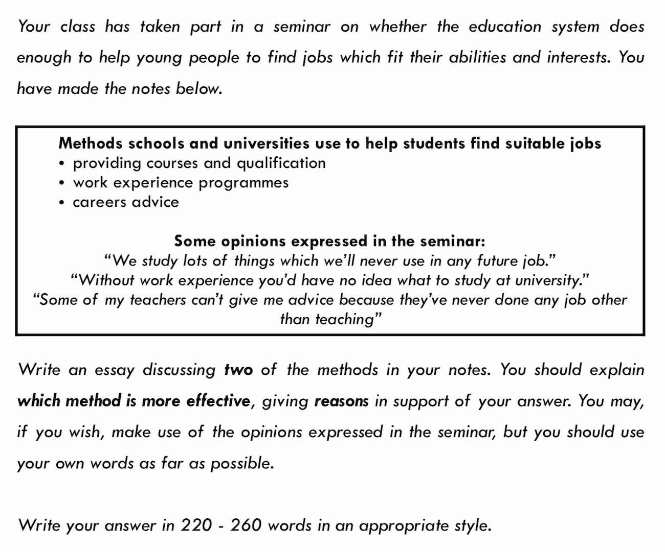 cae essay types