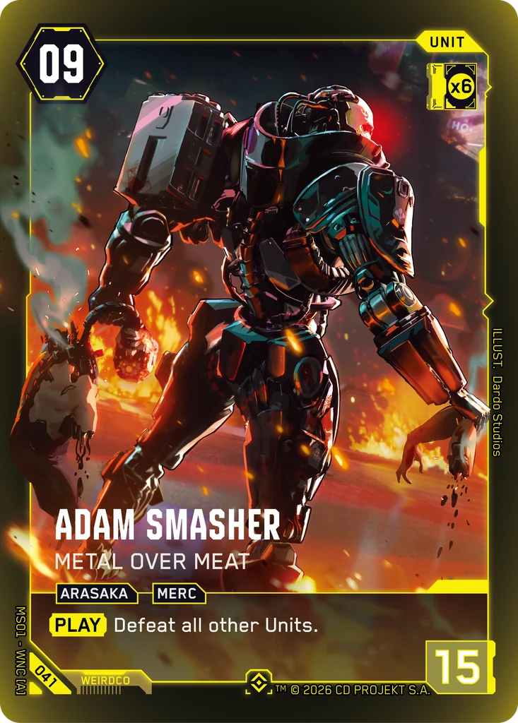 Adam Smasher - Metal Over Meat Welcome to Night City - Retail Cyberpunk TCG card