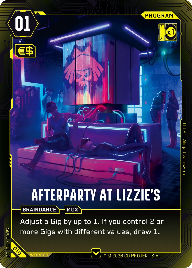 Afterparty at Lizzie's The Heist - Retail Starter Deck Cyberpunk TCG card
