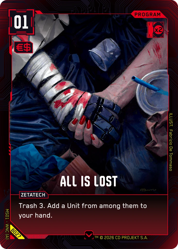 All is Lost Welcome to Night City - Beta Cyberpunk TCG card