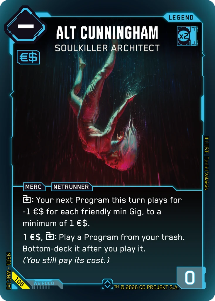 Alt Cunningham - Soulkiller Architect Welcome to Night City - Retail Cyberpunk TCG card