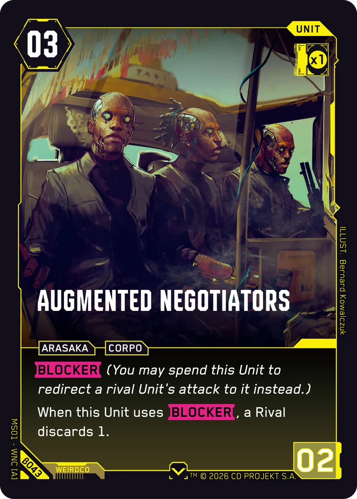 Augmented Negotiators Welcome to Night City - Beta Cyberpunk TCG card
