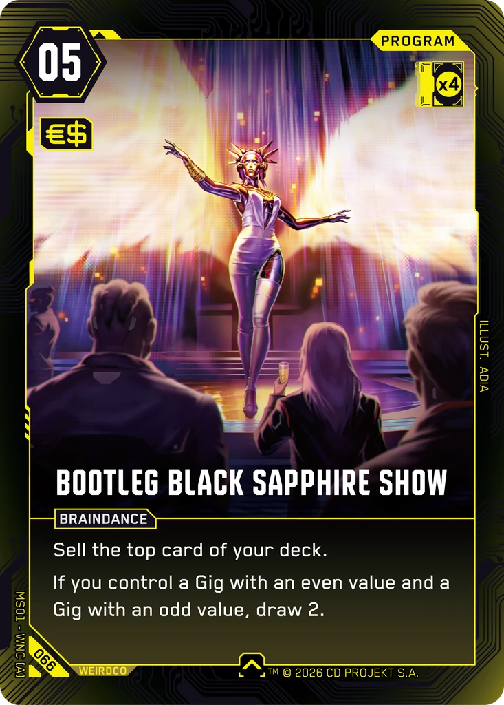 Bootleg Black Sapphire Show Welcome to Night City - Retail Cyberpunk TCG card