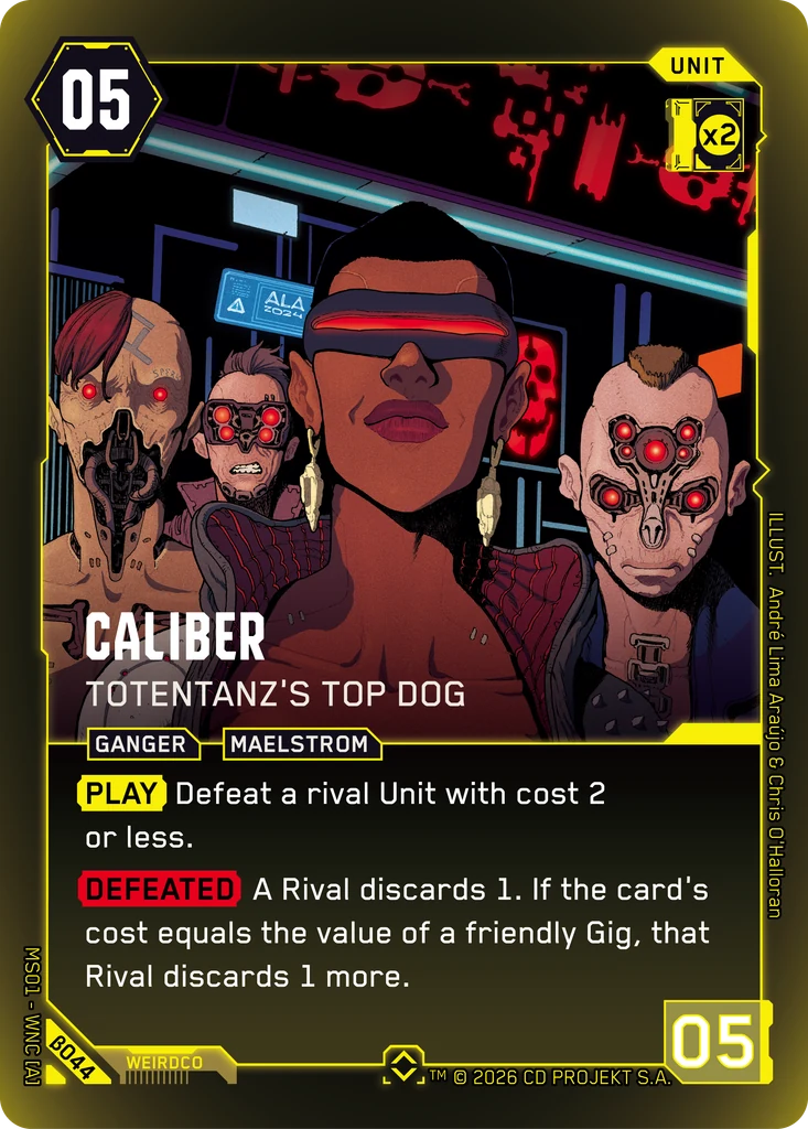 Caliber - Totentanz's Top Dog Welcome to Night City - Beta Cyberpunk TCG card