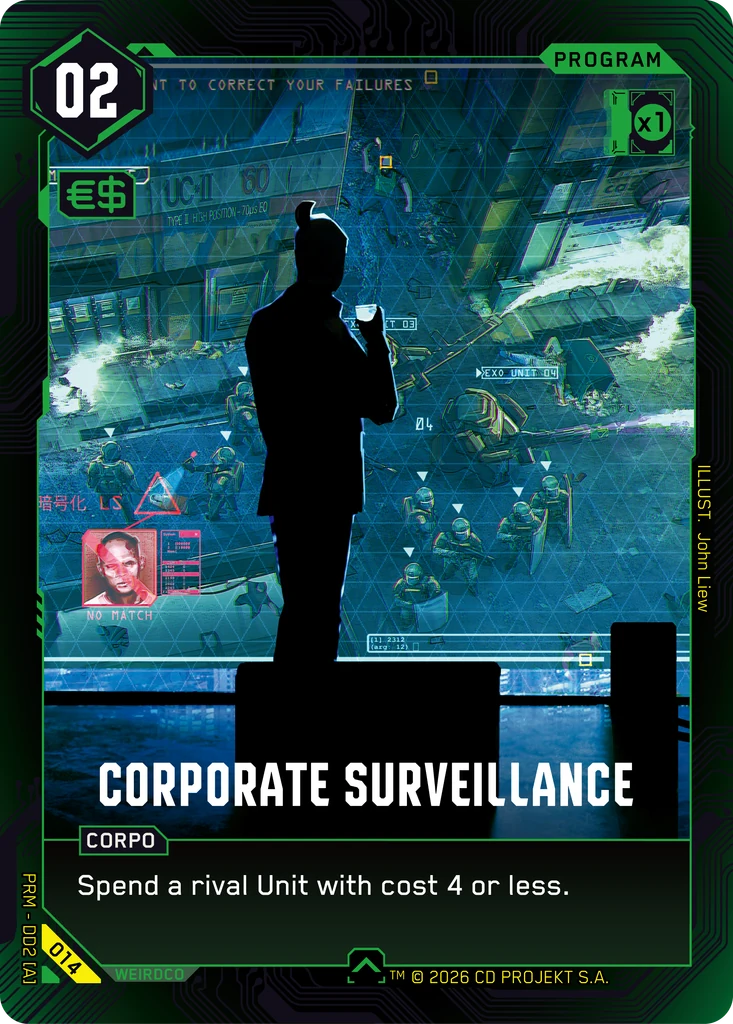 Corporate Surveillance Arasaka Demo Deck Cyberpunk TCG card