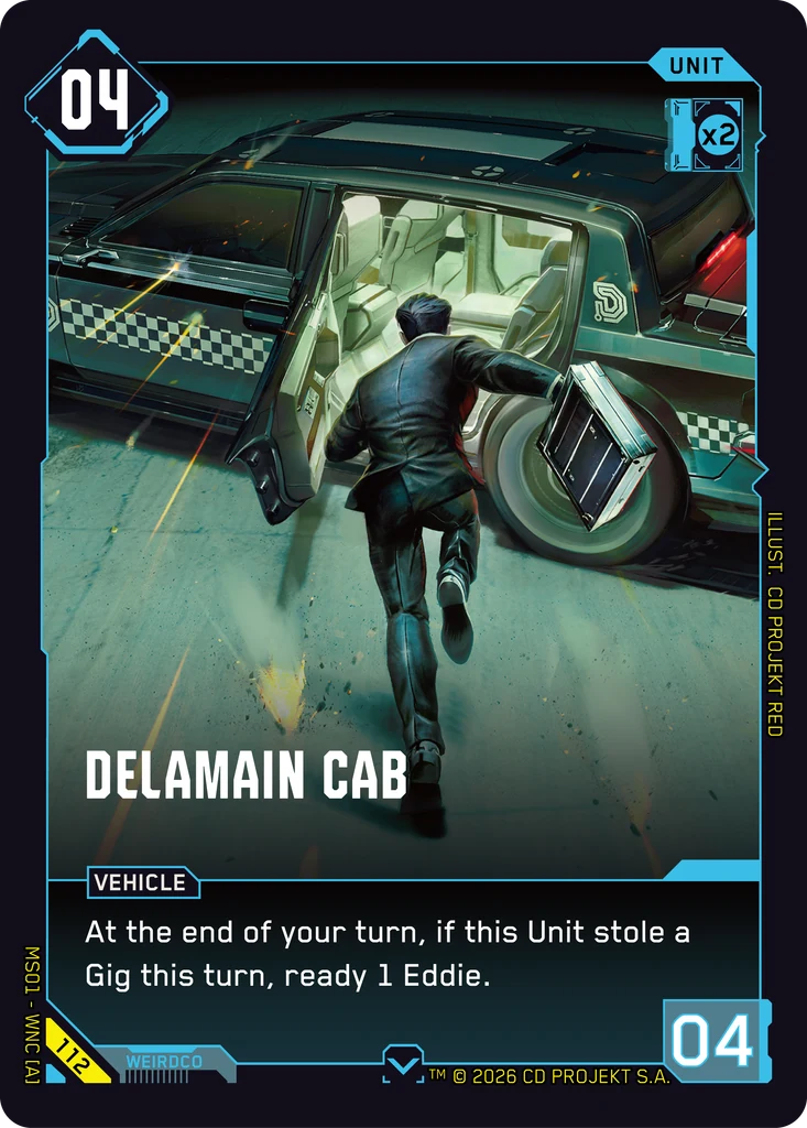 Delamain Cab Welcome to Night City - Retail Cyberpunk TCG card