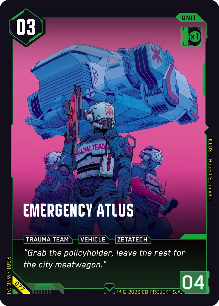 Emergency Atlus Welcome to Night City - Retail Cyberpunk TCG card