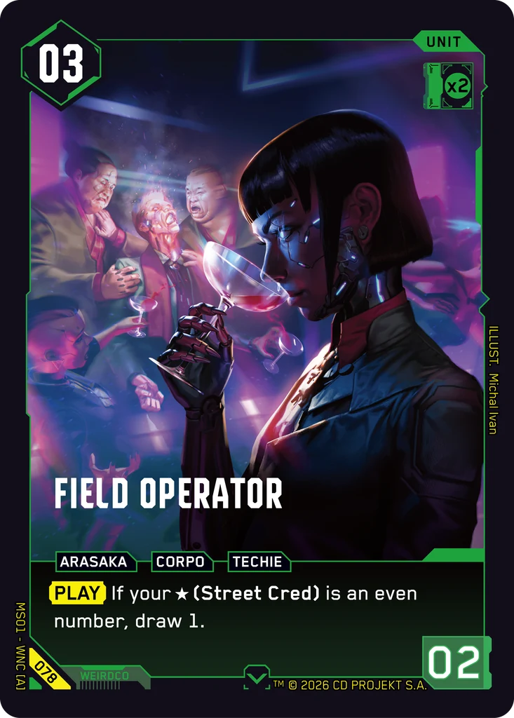 Field Operator Welcome to Night City - Retail Cyberpunk TCG card
