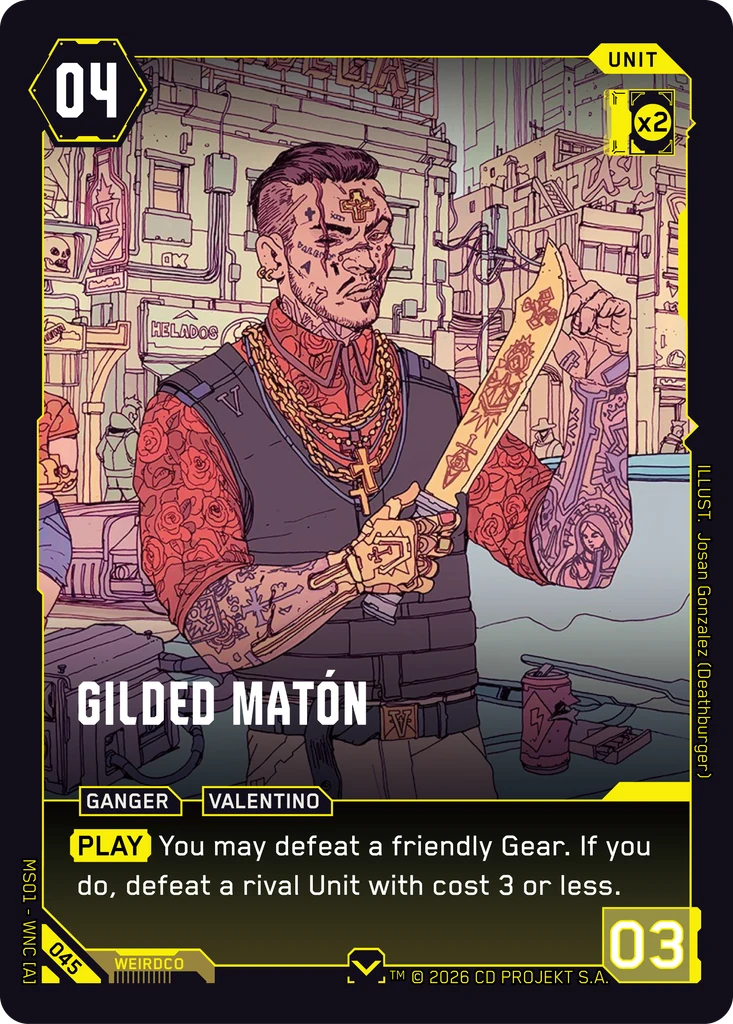 Gilded Matón Welcome to Night City - Retail Cyberpunk TCG card
