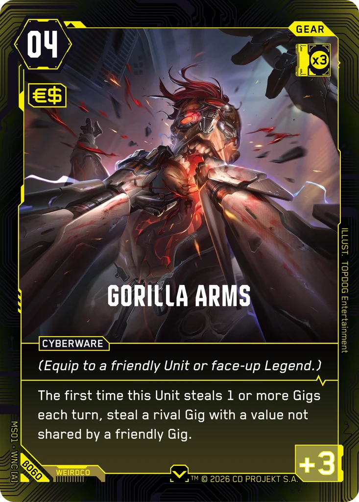 Gorilla Arms Welcome to Night City - Beta Cyberpunk TCG card