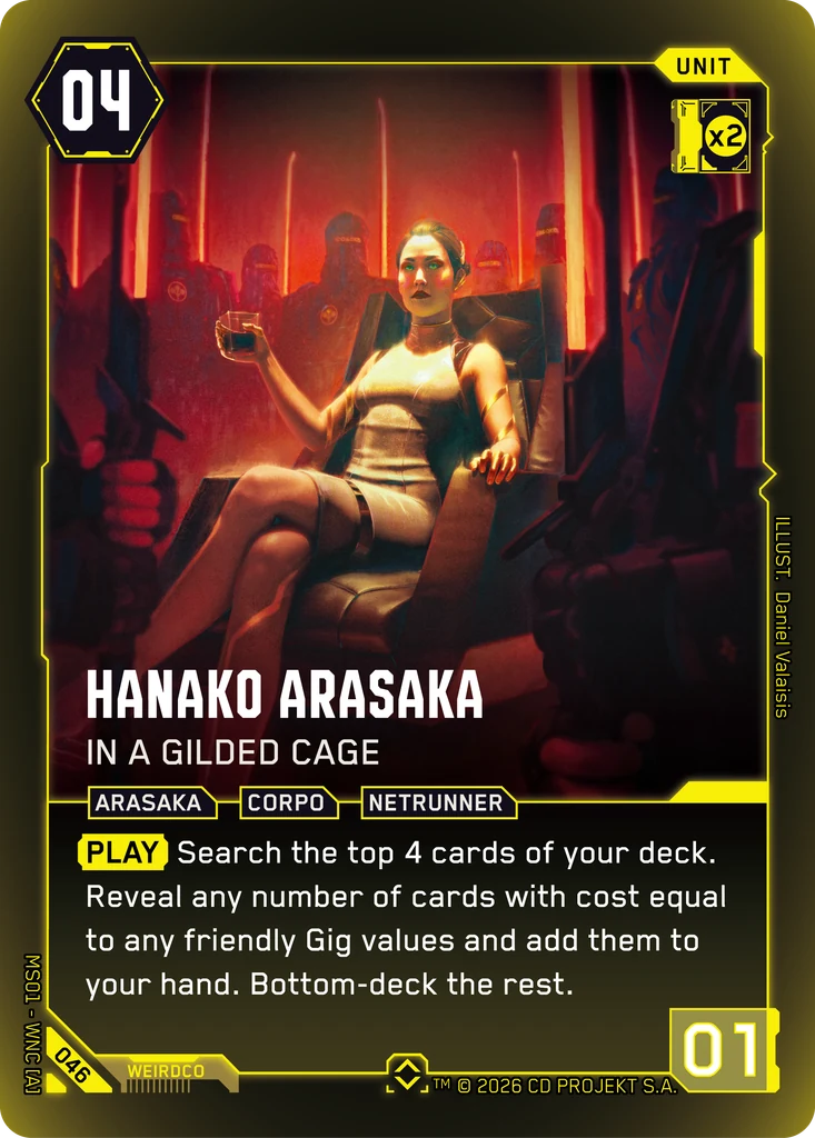 Hanako Arasaka - In a Gilded Cage Welcome to Night City - Retail Cyberpunk TCG card