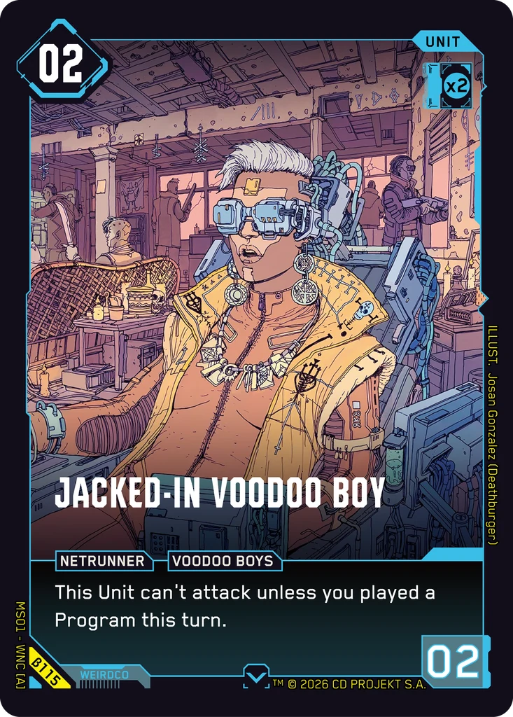 Jacked-In Voodoo Boy Welcome to Night City - Beta Cyberpunk TCG card
