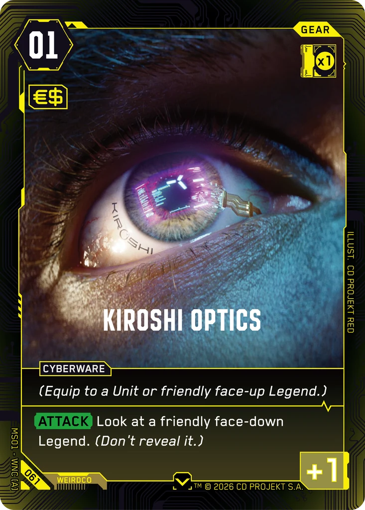 Kiroshi Optics Welcome to Night City - Retail Cyberpunk TCG card