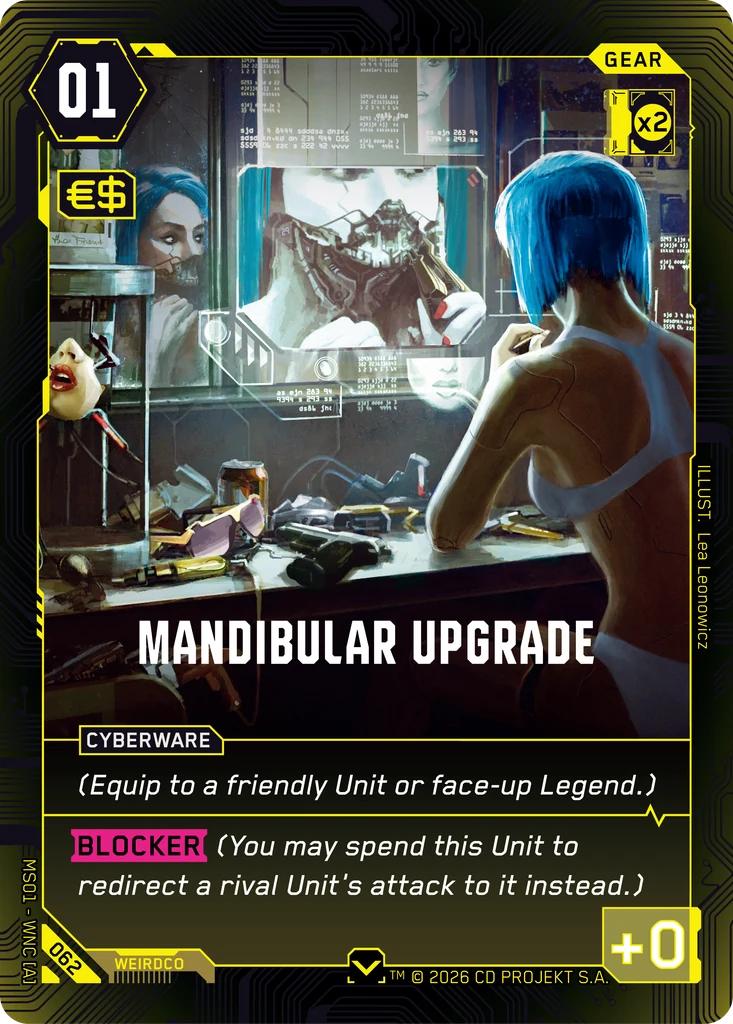 Mandibular Upgrade Welcome to Night City - Retail Cyberpunk TCG card