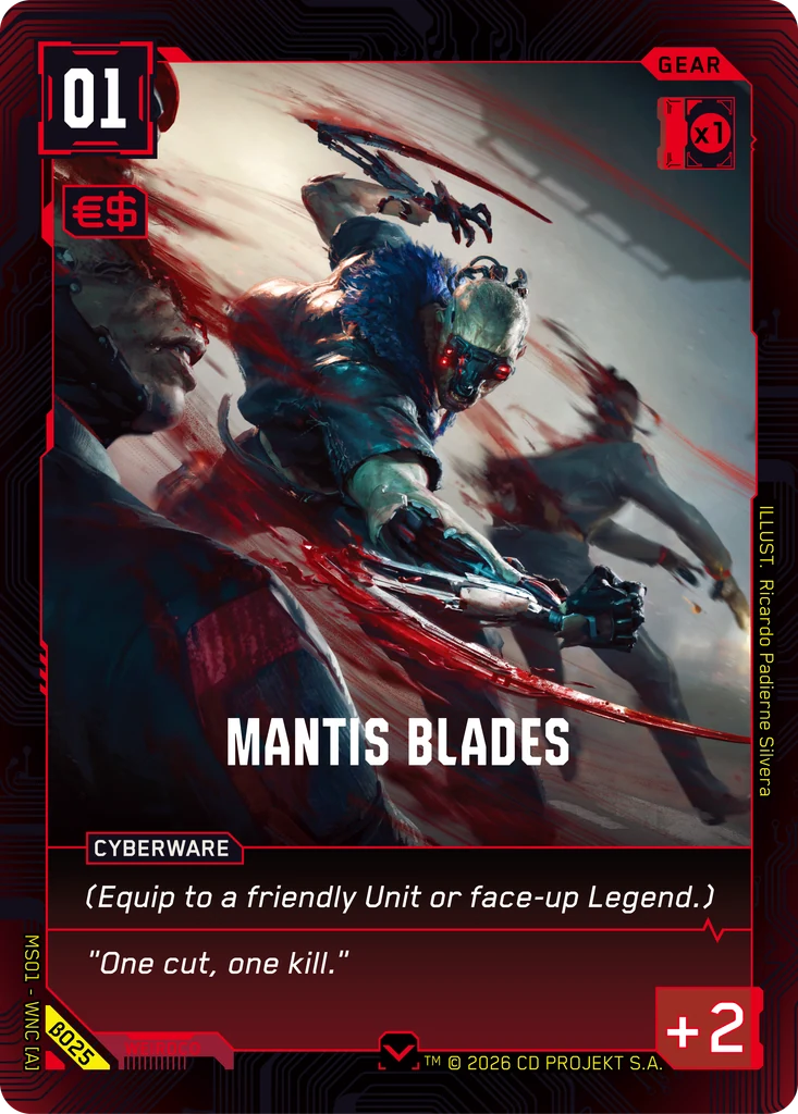 Mantis Blades Welcome to Night City - Beta Cyberpunk TCG card