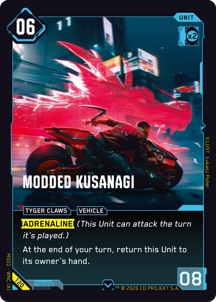 Modded Kusanagi Welcome to Night City - Retail Cyberpunk TCG card