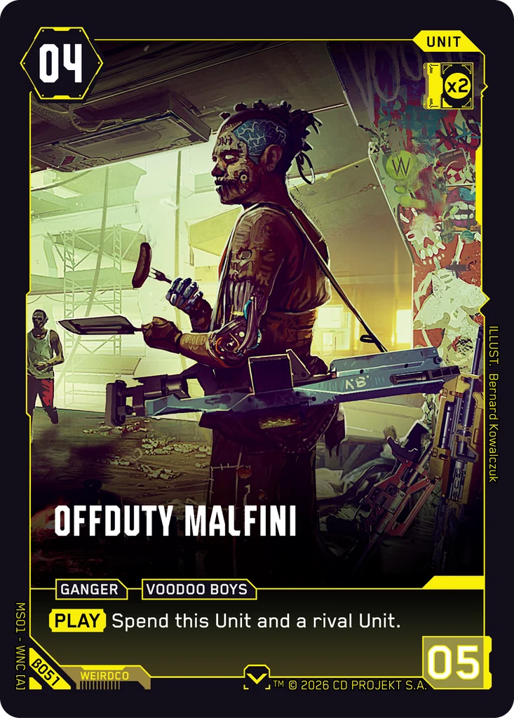 Offduty Malfini Welcome to Night City - Beta Cyberpunk TCG card