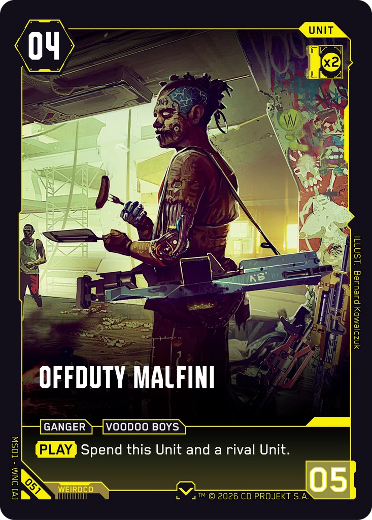 Offduty Malfini Welcome to Night City - Retail Cyberpunk TCG card