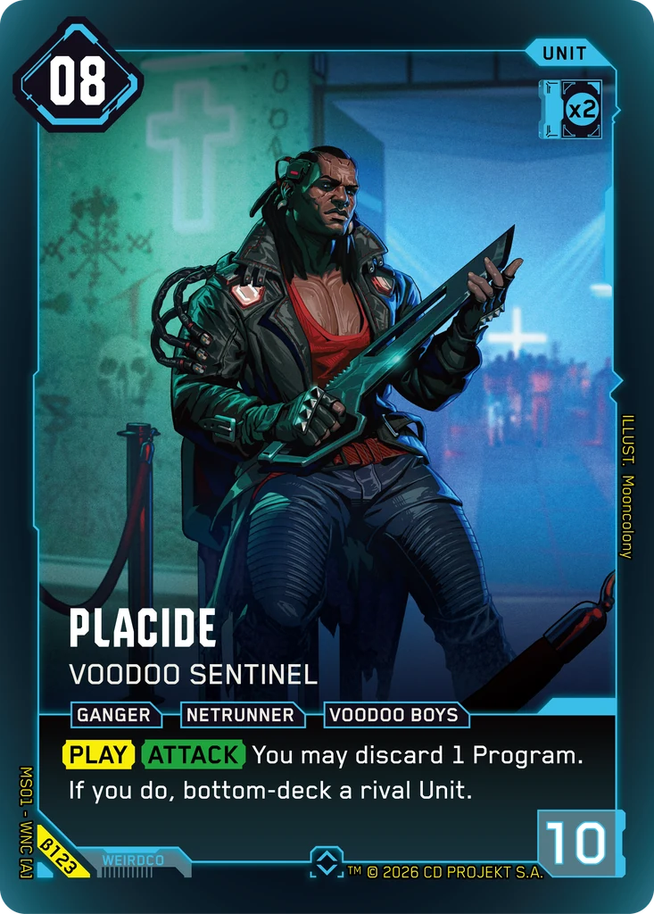 Placide - Voodoo Sentinel Welcome to Night City - Beta Cyberpunk TCG card