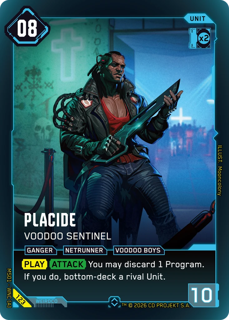 Placide - Voodoo Sentinel Welcome to Night City - Retail Cyberpunk TCG card