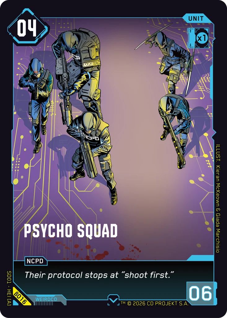 Psycho Squad The Heist - Beta Starter Deck Cyberpunk TCG card