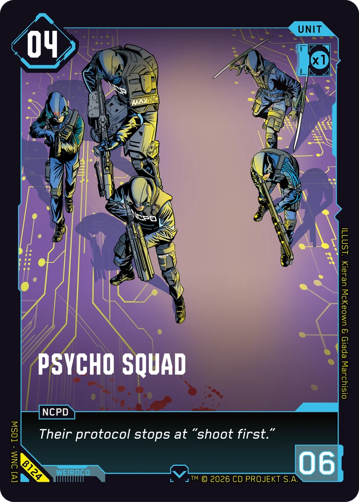 Psycho Squad Welcome to Night City - Beta Cyberpunk TCG card