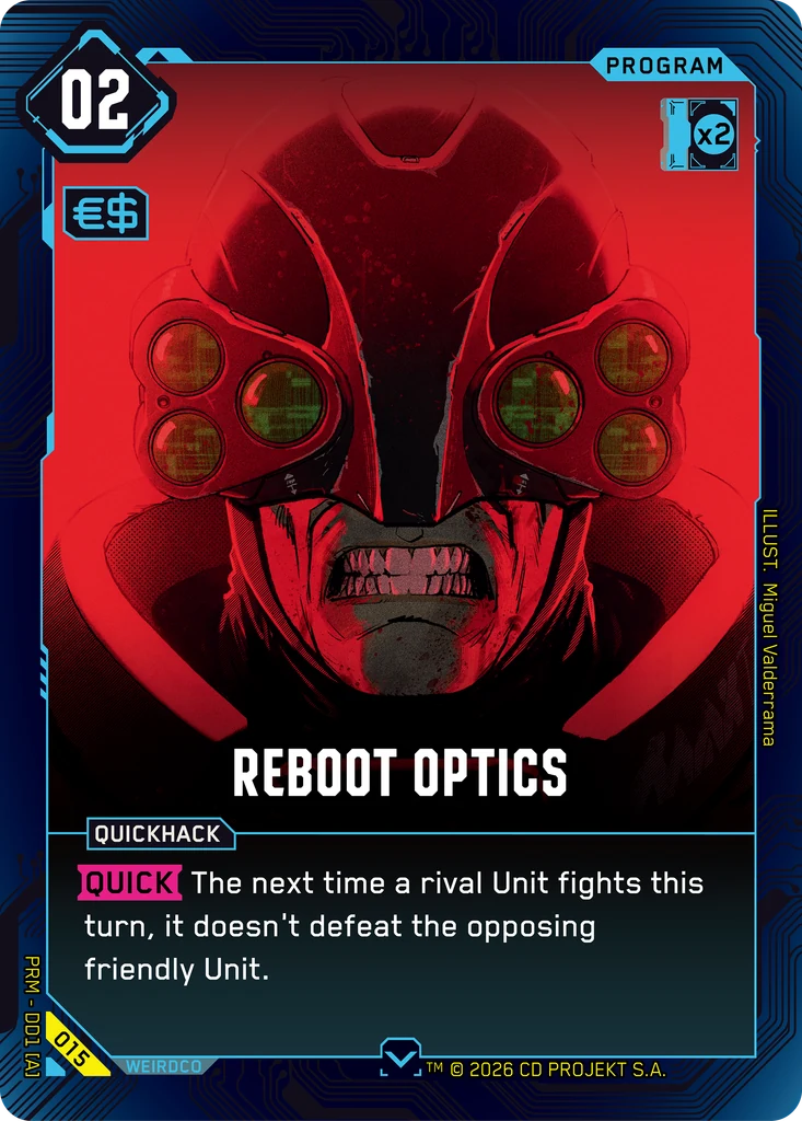 Reboot Optics Merc Demo Deck Cyberpunk TCG card