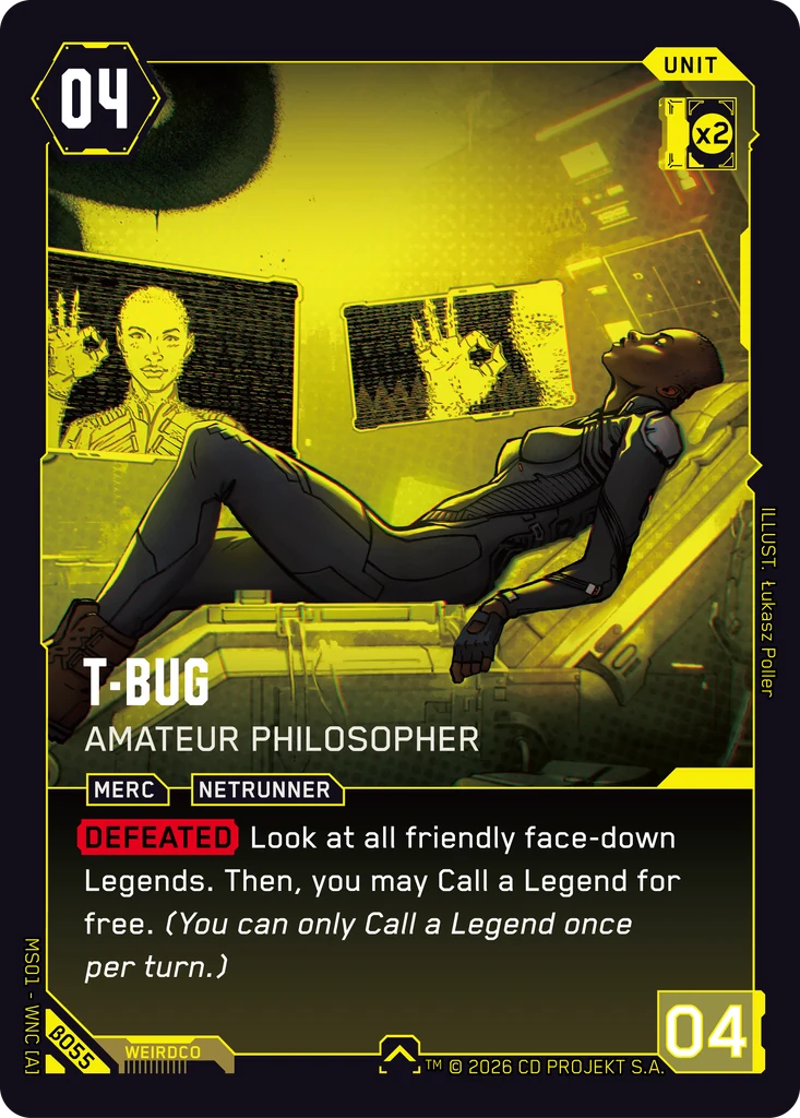 T-Bug - Amateur Philosopher Welcome to Night City - Beta Cyberpunk TCG card