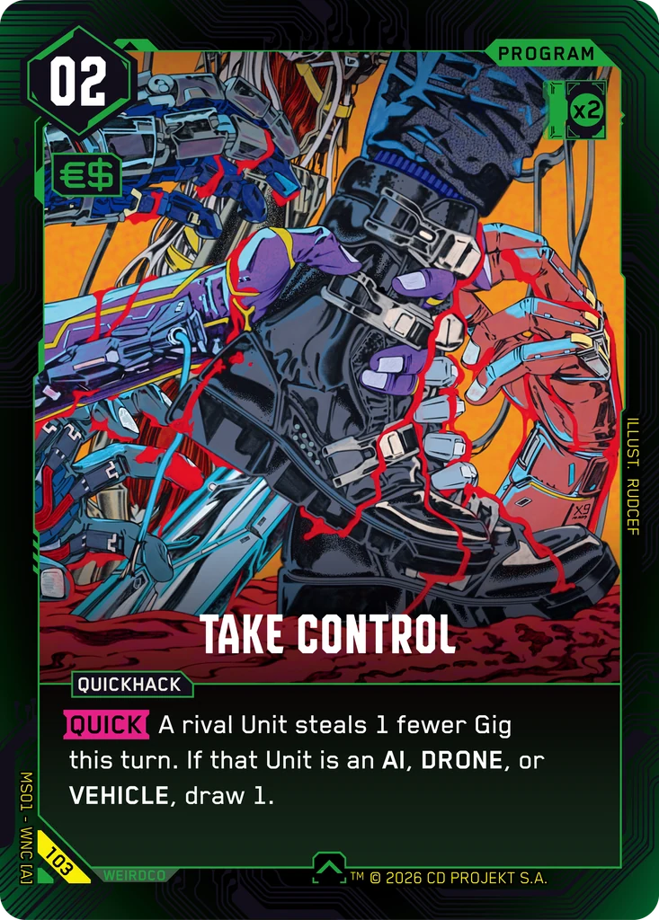 Take Control Welcome to Night City - Retail Cyberpunk TCG card