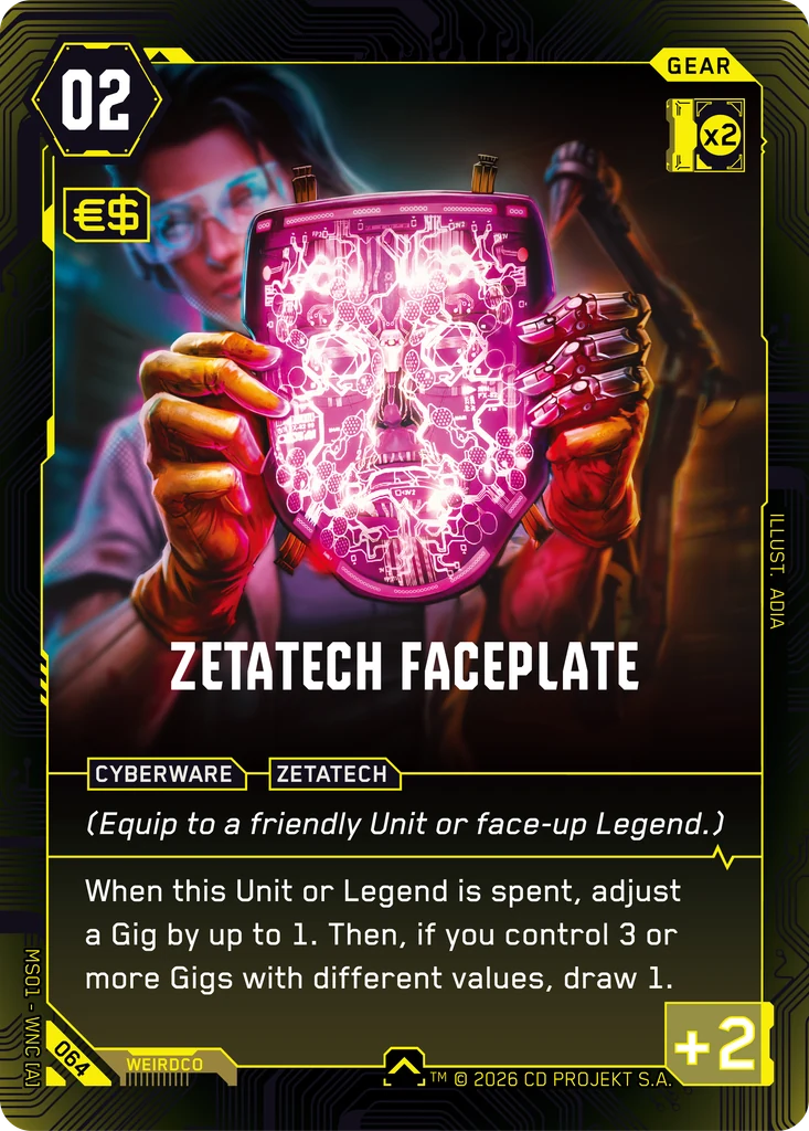 Zetatech Faceplate Welcome to Night City - Retail Cyberpunk TCG card