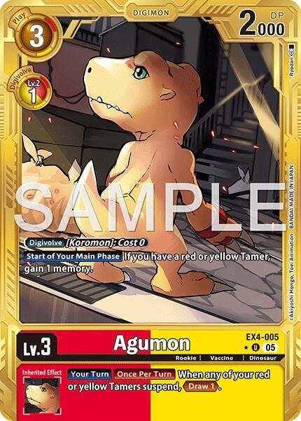 Agumon Gold Border EX4-005 U Advanced Booster Digimon Generation Digimon card