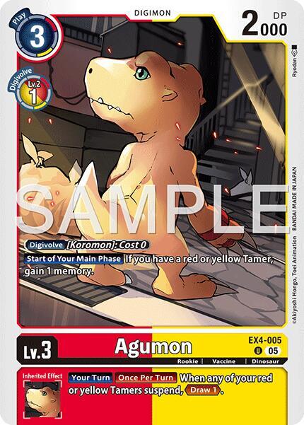 Agumon Reprint EX4-005 U Advanced Booster Digimon Generation Digimon card