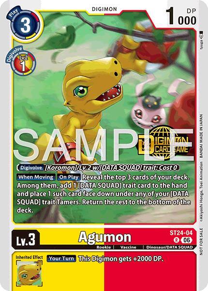Agumon Welcome Tamers Pack Vol2 ST24-04 R Starter Deck 24: Data Squad Release Event Cards Digimon card