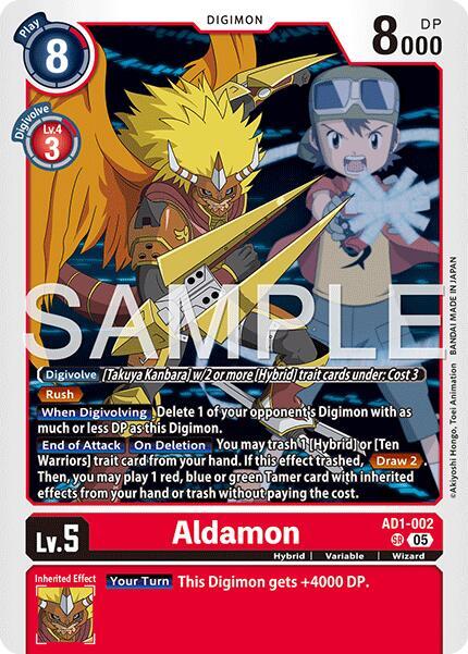 Aldamon AD1-002 SR Advanced Booster Digimon Generation Digimon card