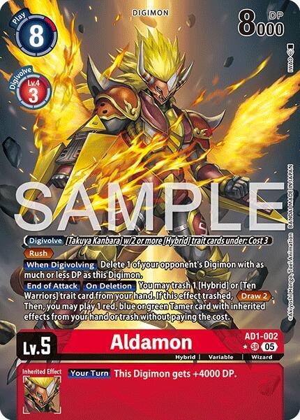 Aldamon Alternate Art AD1-002 SR Advanced Booster Digimon Generation Digimon card