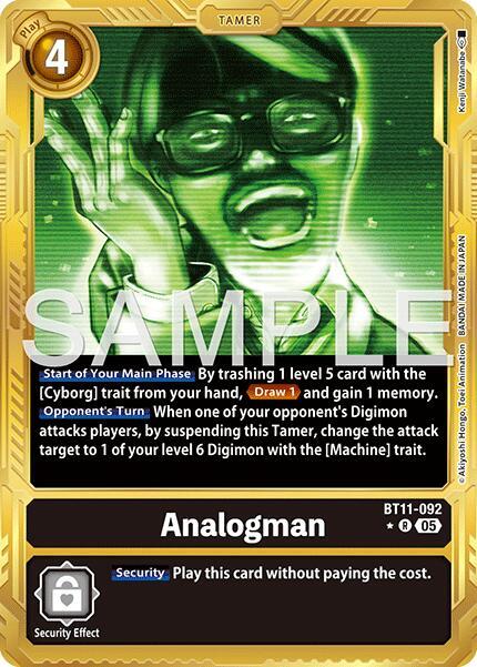 Analogman Gold Border BT11-092 R Advanced Booster Digimon Generation Digimon card